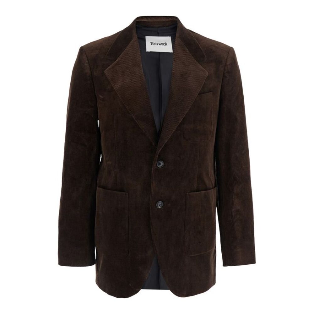 Tonywack Men Brown Single-Breasted Jacket With Notched Revers In Corduroy Men
